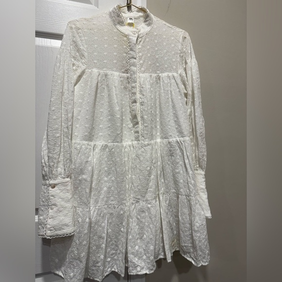 TIPTUPU Women's Bohemian Floral Print Button Down Long Lantern Sleeve Sz M - Picture 8 of 16